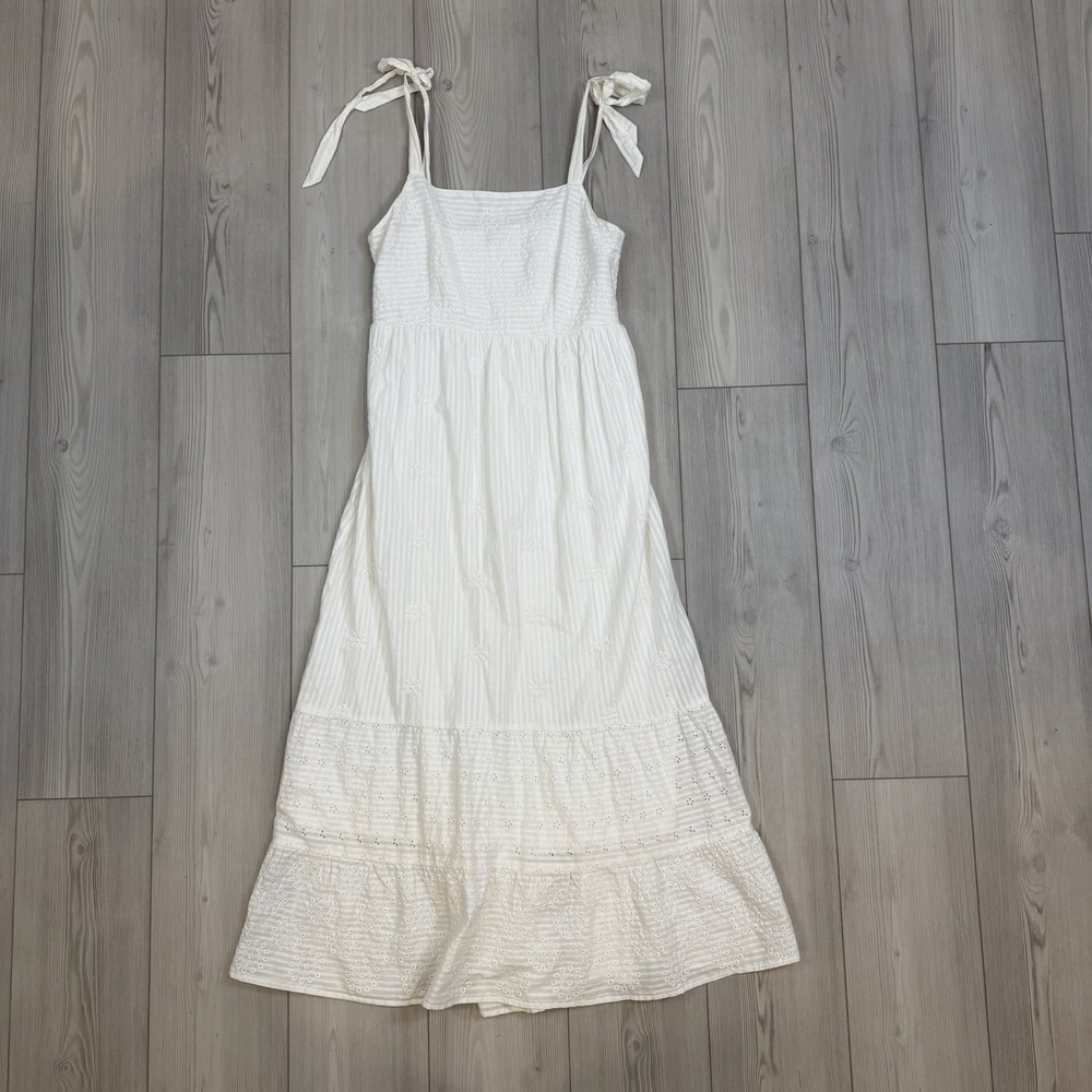 American Eagle Outfitters White Maxi Dress with Tie Straps